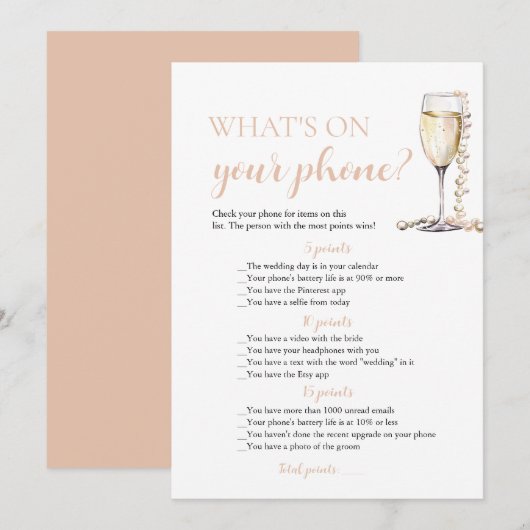 Gold Pearls en Prosecco Wat is er op uw telefoon s Kaart (Voorkant / Achterkant)