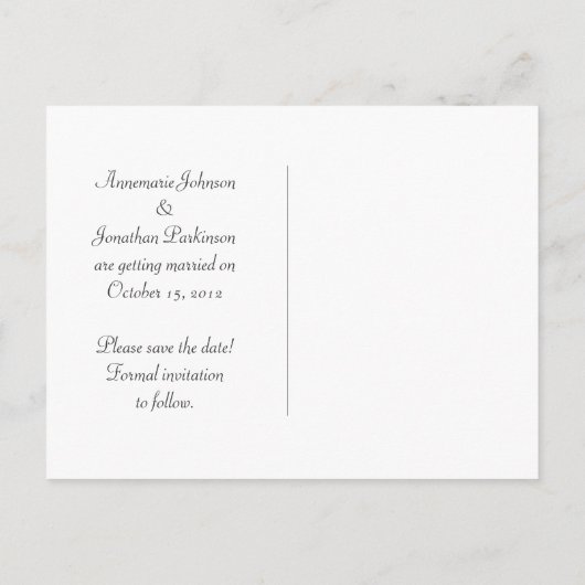 Gold Pearls lint op zwart Save The Date Aankondigingskaart (Achterkant)