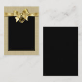 Gold Pearls lint op zwarte Kaarten Plaatskaartje (Voorkant / Achterkant)