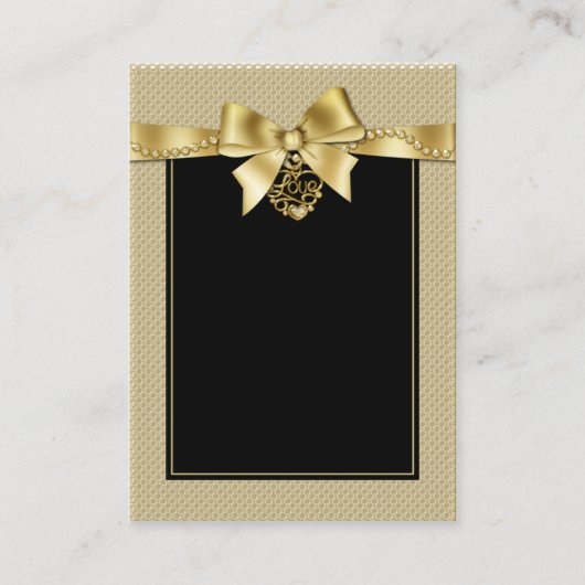 Gold Pearls lint op zwarte Kaarten Plaatskaartje (Voorkant)