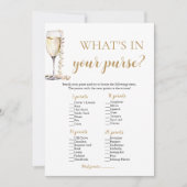 Gold Pearls & Prosecco Wat zit er in je tas spel Kaart (Voorkant)