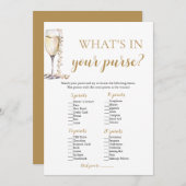 Gold Pearls & Prosecco Wat zit er in je tas spel Kaart (Voorkant / Achterkant)
