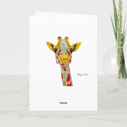 Gold Peeking Giraffe Moederdag Kaart (Achterkant)