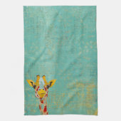 Gold Peeking Giraffe Towel Theedoek (Verticaal)
