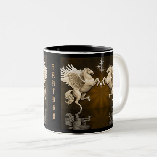 Gold Pegasus Reflections Koffie Mok (Voorkant rechts)