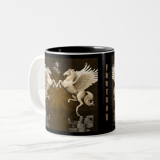 Gold Pegasus Reflections Koffie Mok (Voorkant links)