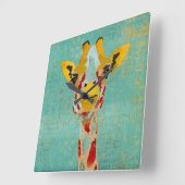 Gold Peking Giraffe Clock Vierkante Klok (Hoek)