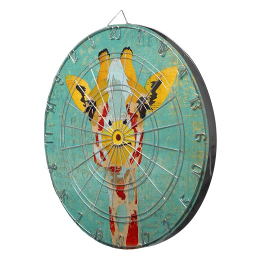 Gold Peking Giraffe Dartboard Dartbord (Voorkant Rechts)