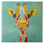 Gold Peking Giraffe Tile Tegeltje (Voorkant)