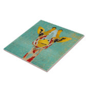 Gold Peking Giraffe Tile Tegeltje (Zijkant)