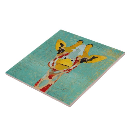 Gold Peking Giraffe Tile Tegeltje (Zijkant)