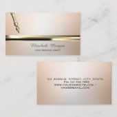 Gold Pen Stripe Luminouse Notary Visitekaartje (Voorkant / Achterkant)