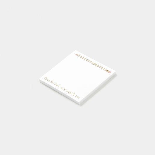 Gold Pencil Vijf Post-it® Notes (Schuin)