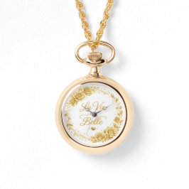 Gold pendant watch "La Vie Belle" with a luxurious Horloge