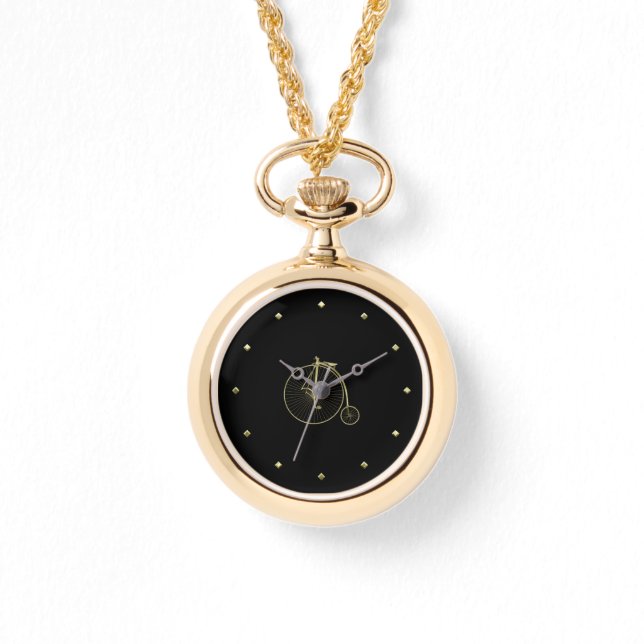 Gold Penny Farthing Horloge (Voorkant)