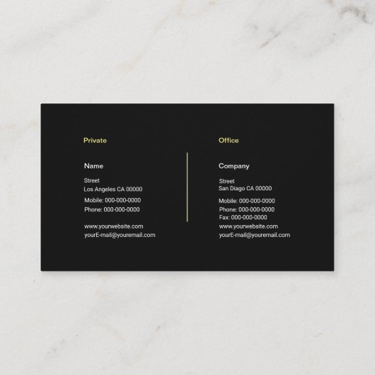 Gold Penny Farthing Visitekaartje (Achterkant)