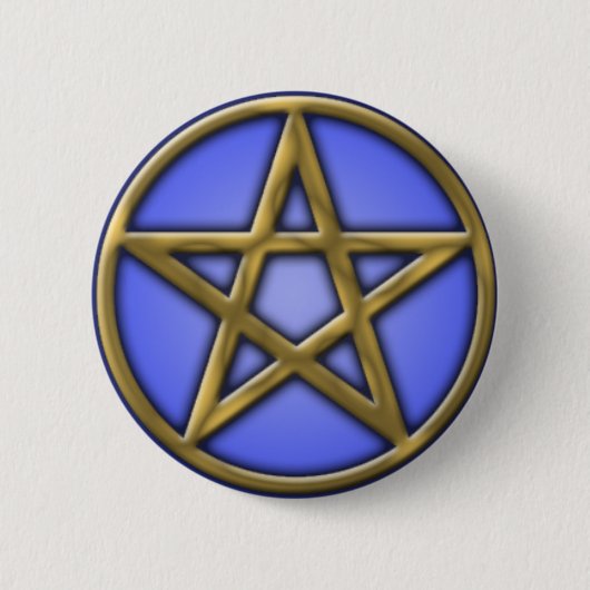 Gold Pentacle aan de lucht Ronde Button 5,7 Cm (Voorkant)