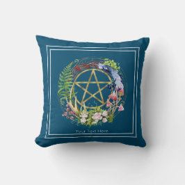 Gold Pentacle Natuur WreatFlowers Bohemian Kussen