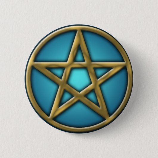Gold Pentacle op water Ronde Button 5,7 Cm (Voorkant)