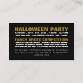 Gold Pentagram, Halloween Party Ticket Invitation Informatiekaartje (Achterkant)