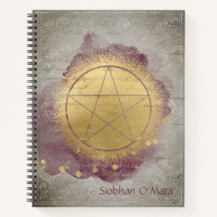Gold Pentagram Wiccan Journal Notitieboek