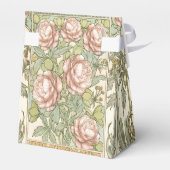 Gold Peonies Vintage Wedding Bedankdoosjes (Achterkant)