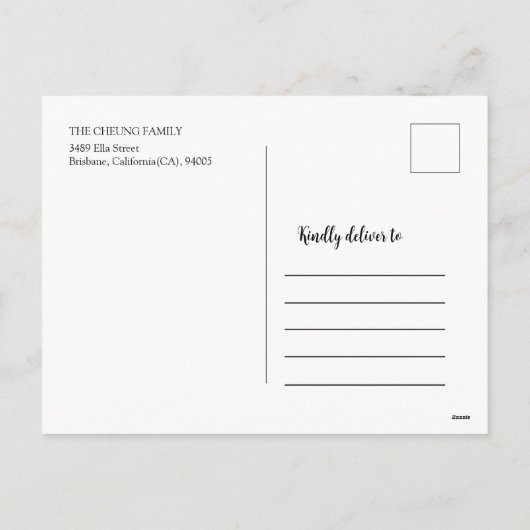 Gold Peony Chinese nieuwjaarsprei Feestdagenkaart (Achterkant)