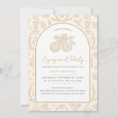Gold Perfect Pear Engagement Party Uitnodiging (Voorkant)