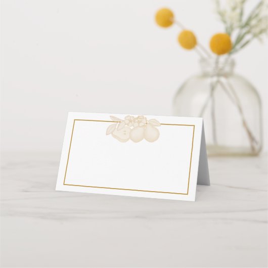 Gold Perfect Pear Flat Place Card Plaatskaartje (Voorkant)
