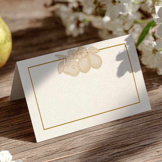 Gold Perfect Pear Flat Place Card Plaatskaartje