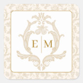 Gold Perfect Pear Monogram bruiloft Sticker (Voorkant)