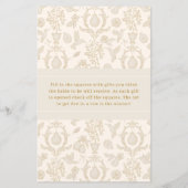 Gold Perfect Pear Vrijgezellenfeest Bingo spel (Achterkant)