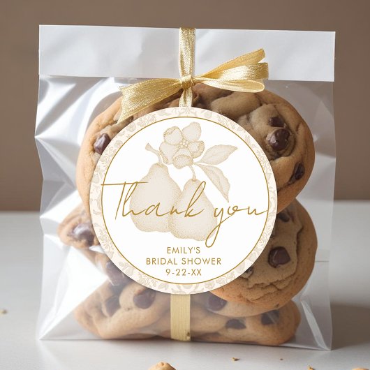 Gold Perfect Pear Vrijgezellenfeest Dank u voor uw Ronde Sticker
