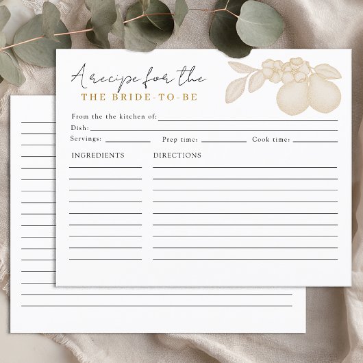 Gold Perfect Pear Vrijgezellenfeest Recept Kaart