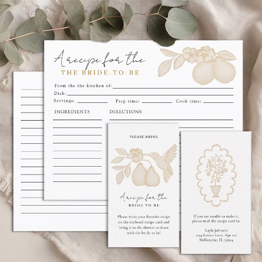 Gold Perfect Pear Vrijgezellenfeest Recept Kaart I