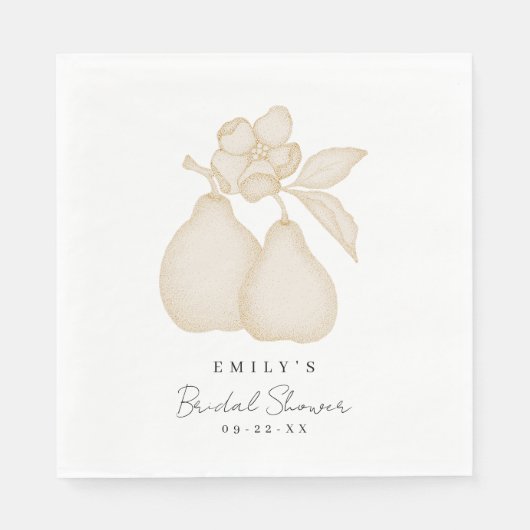 Gold Perfect Pear Vrijgezellenfeest servet (Voorkant)