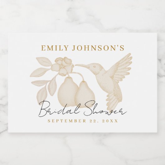 Gold Perfect Pear Vrijgezellenfeest Sparkling Wijnetiket (Enkel label)