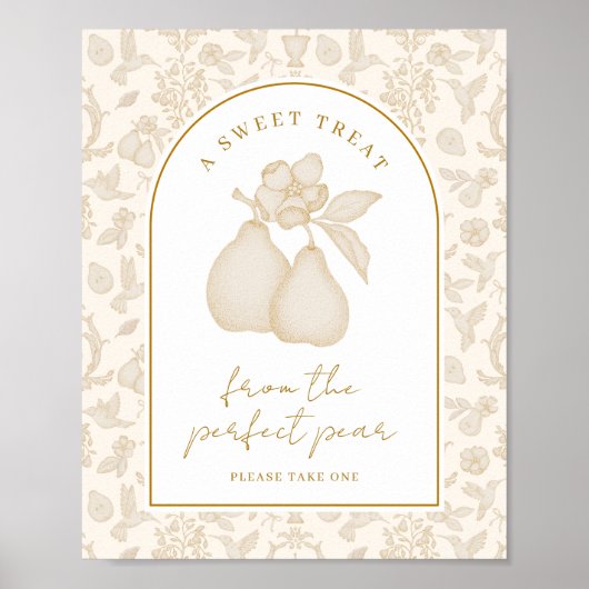 Gold Perfect Pear Vrijgezellenfeest voorkeursbord Poster (Voorkant)