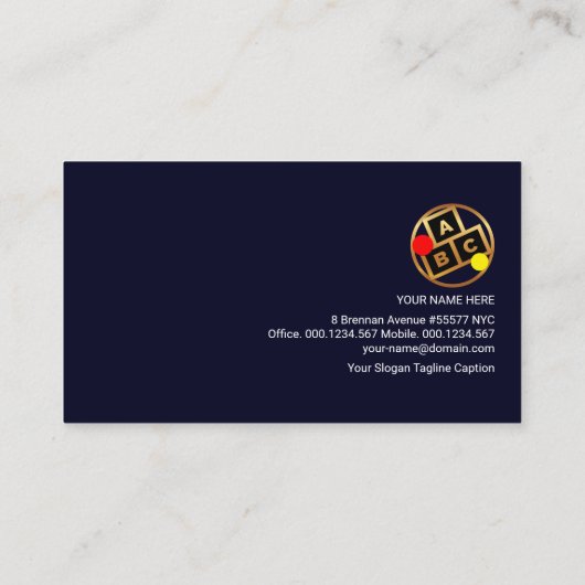 Gold Perpendicular Circumference Wiskunde T Visitekaartje (Achterkant)