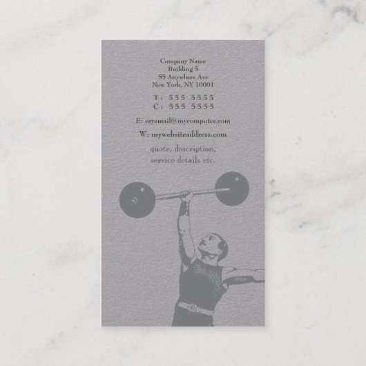 Gold  Personal Trainer Visitekaartje (Achterkant)