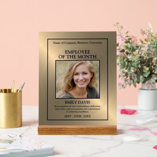 Gold/Personalised Photo - Employee Award Acryl Bord (Huwelijk)
