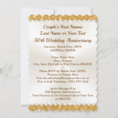 Gold Personalize, 50e Jubileum Uitnodiging Kaart (Achterkant)