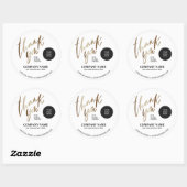 Gold Personalized Bedrijfsnaam Hartelijk dank Ronde Sticker (Vel)