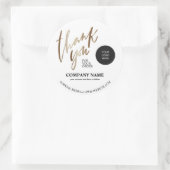 Gold Personalized Bedrijfsnaam Hartelijk dank Ronde Sticker (Tas)