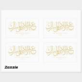 Gold Personalized Eid Al Adha Rechthoekige Sticker (Vel)