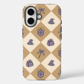 Gold Personalized Girly Checkered Case-Mate iPhone Case (Achterkant)