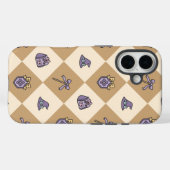 Gold Personalized Girly Checkered Case-Mate iPhone Case (Achterkant (horizontaal))