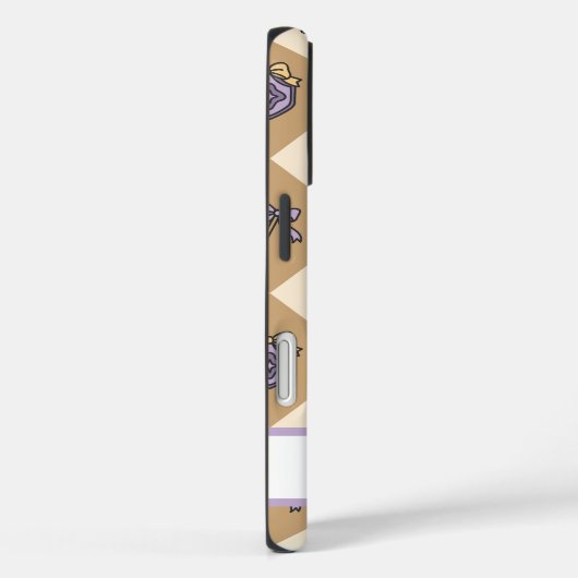 Gold Personalized Girly Checkered Case-Mate iPhone Case (Achterkant / Rechts)