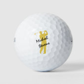 Gold Personalized Golfer Golfballen (Voorkant)