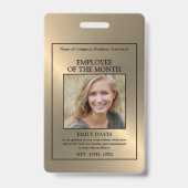 Gold/Personalized Photo - Employee Award Badge (Back)